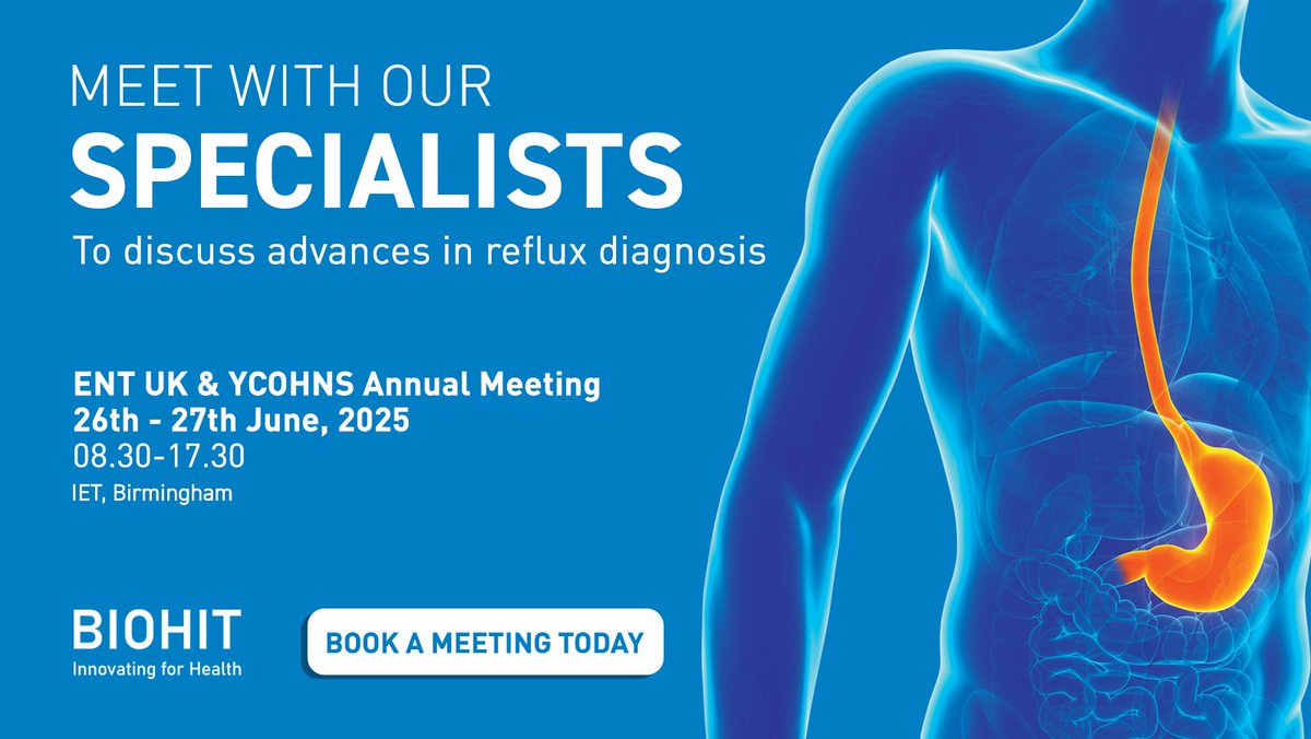 We’re at @IET Birmingham today for #YCOHNS2025, hosted by <a href="/ENT_UK/">ENT UK</a>!

If you're an #ENT consultant or trainee, swing by to see Peptest, our simple, saliva-based test for #ExtraoesophagealReflux.

Visit our stand and book a meeting with us: biohithealthcare.co.uk/contact/

#Diagnostics