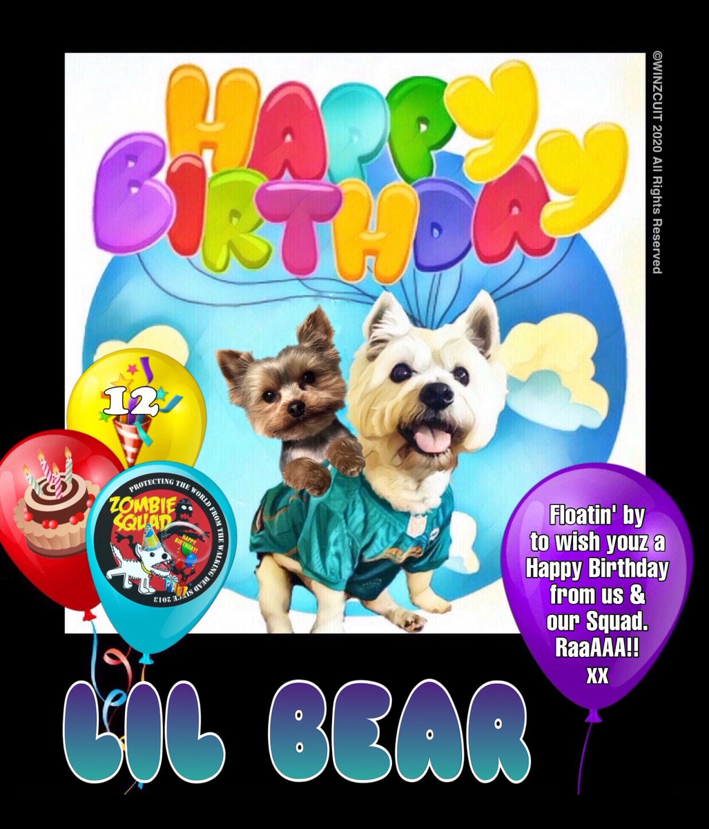 ZombieSquadHQ💖💚🧡💚🩵© (@zombiesquadhq) on Twitter photo 🎂Wishing a very 🎁HAPPY 12th BIRTHDAY🎉 to our pawsome pal, LITTLE BEAR from Leada Lord Billy & your ZombieSquad pals.🎈 We hope your special day is full of tasty treats, belly rubs & cayke, soldyer. RaaAAA!!
❤️💛🎂🎁🎈🎉
<a href="/BelleLBear/">Baby Beatrice & Little Bear</a> <a href="/ZSBirthday/">ZS Birthday🎂🎁🎉</a> #ZSHQ 🎂Wishing a very 🎁HAPPY 12th BIRTHDAY🎉 to our pawsome pal, LITTLE BEAR from Leada Lord Billy & your ZombieSquad pals.🎈 We hope your special day is full of tasty treats, belly rubs & cayke, soldyer. RaaAAA!!
❤️💛🎂🎁🎈🎉
<a href="/BelleLBear/">Baby Beatrice & Little Bear</a> <a href="/ZSBirthday/">ZS Birthday🎂🎁🎉</a> #ZSHQ