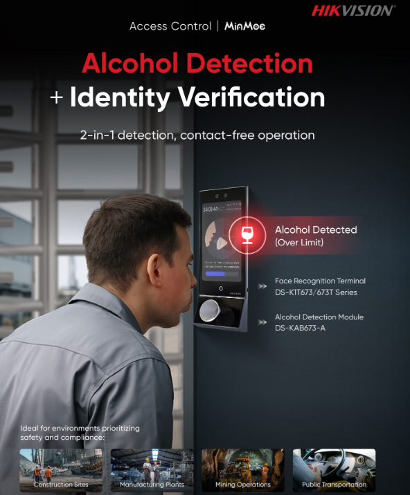 ViosecSystems's tweet image. Discover the #Hikvision MinMoe Face Recognition Terminal! 🎉 Now equipped with alcohol detection function module and replaceable mouthpiece, it ensures only those who meet safety standards gain entrance. ✋👨‍🔧

#securitydistributor #accesscontrol