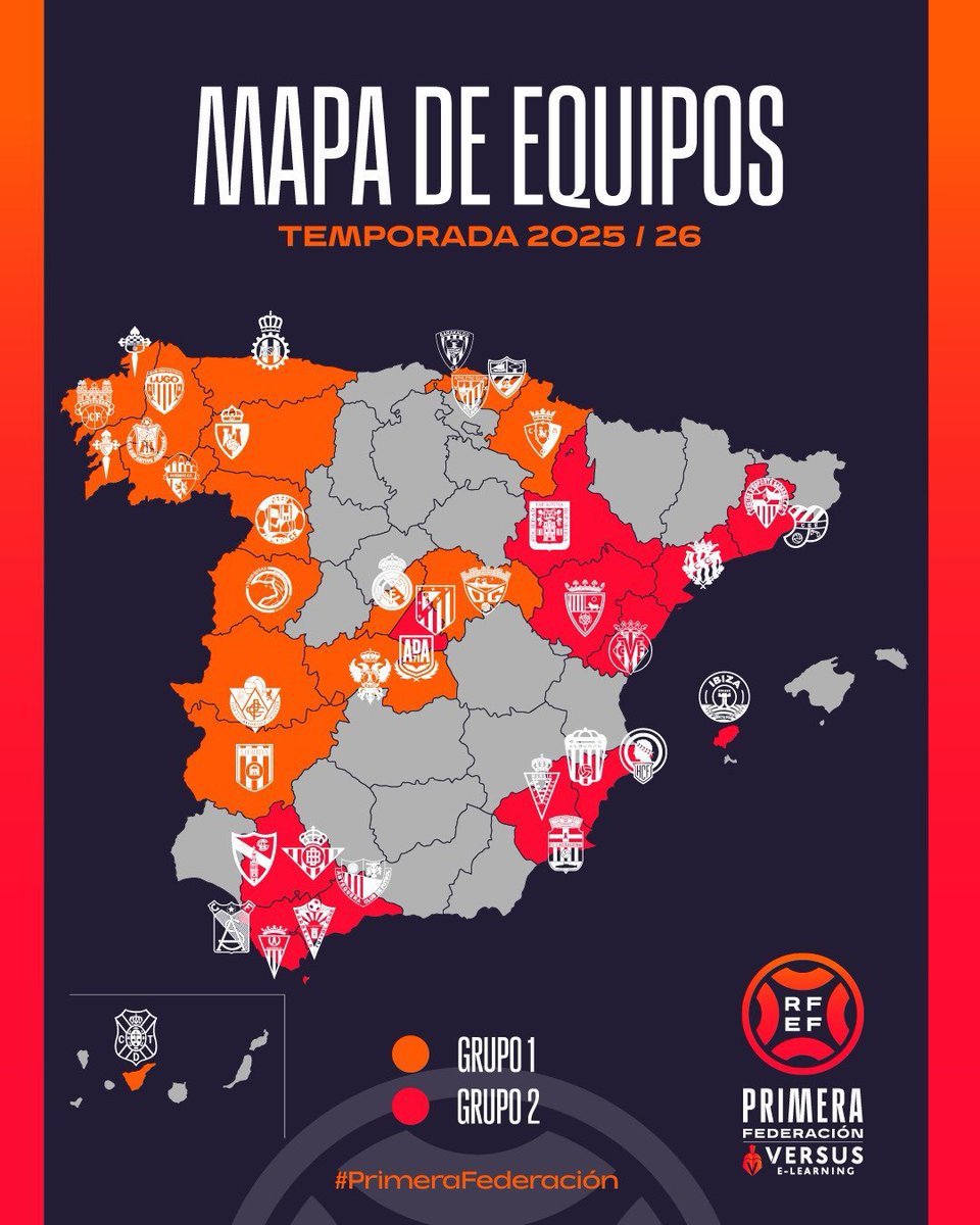 𝐂𝐨𝐦𝐩𝐨𝐬𝐢𝐜𝐢𝐨́ 𝐨𝐟𝐢𝐜𝐢𝐚𝐥 𝐝𝐞 𝐥𝐚 𝟏𝐚 𝐅𝐞𝐝𝐞𝐫𝐚𝐜𝐢𝐨́ 🆕

🗳️ Després de la votació dels representants dels Clubs, aquesta serà la composició dels dos grups de Primera RFEF masculina.