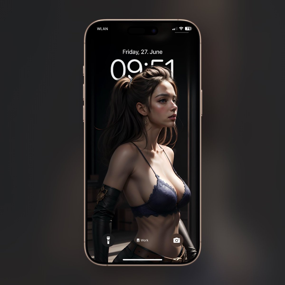 ScreenGirlsNet's tweet image. She leans in. Not a word. Just that look. What is she thinking? What does her gaze reveal? Whatever it is… it deserves a place on your lockscreen. 🖤

#ScreenGirls #Lockscreen #WallpaperArt #SilentStare #MobileAesthetics #PinUpGirl #AIGirl #AIArtCommuity