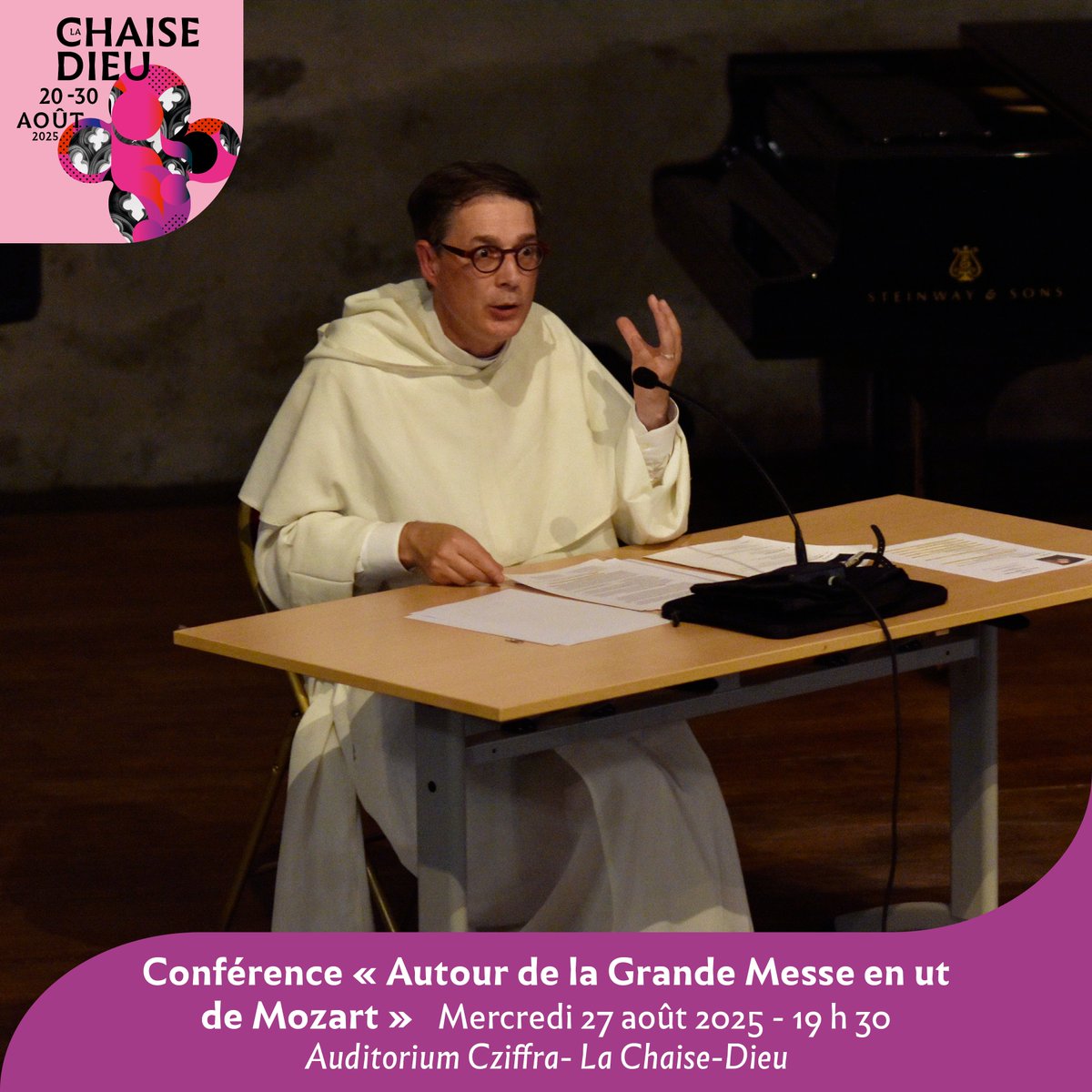 [Conférence 🎤] Rdv le 27/08 à 19𝘩30 avec le Père François-Xavier Ledoux pour tout comprendre de la 𝘎𝘳𝘢𝘯𝘥𝘦 𝘔𝘦𝘴𝘴𝘦 𝘦𝘯 𝘶𝘵 de Mozart à l’audito. Cziffra 👉Infos &amp; résas 🎶𝙂𝙧𝙖𝙣𝙙𝙚 𝙈𝙚𝙨𝙨𝙚 𝙚𝙣 𝙪𝙩 𝙙𝙚 𝙈𝙤𝙯𝙖𝙧𝙩 : bit.ly/4iDdEEB