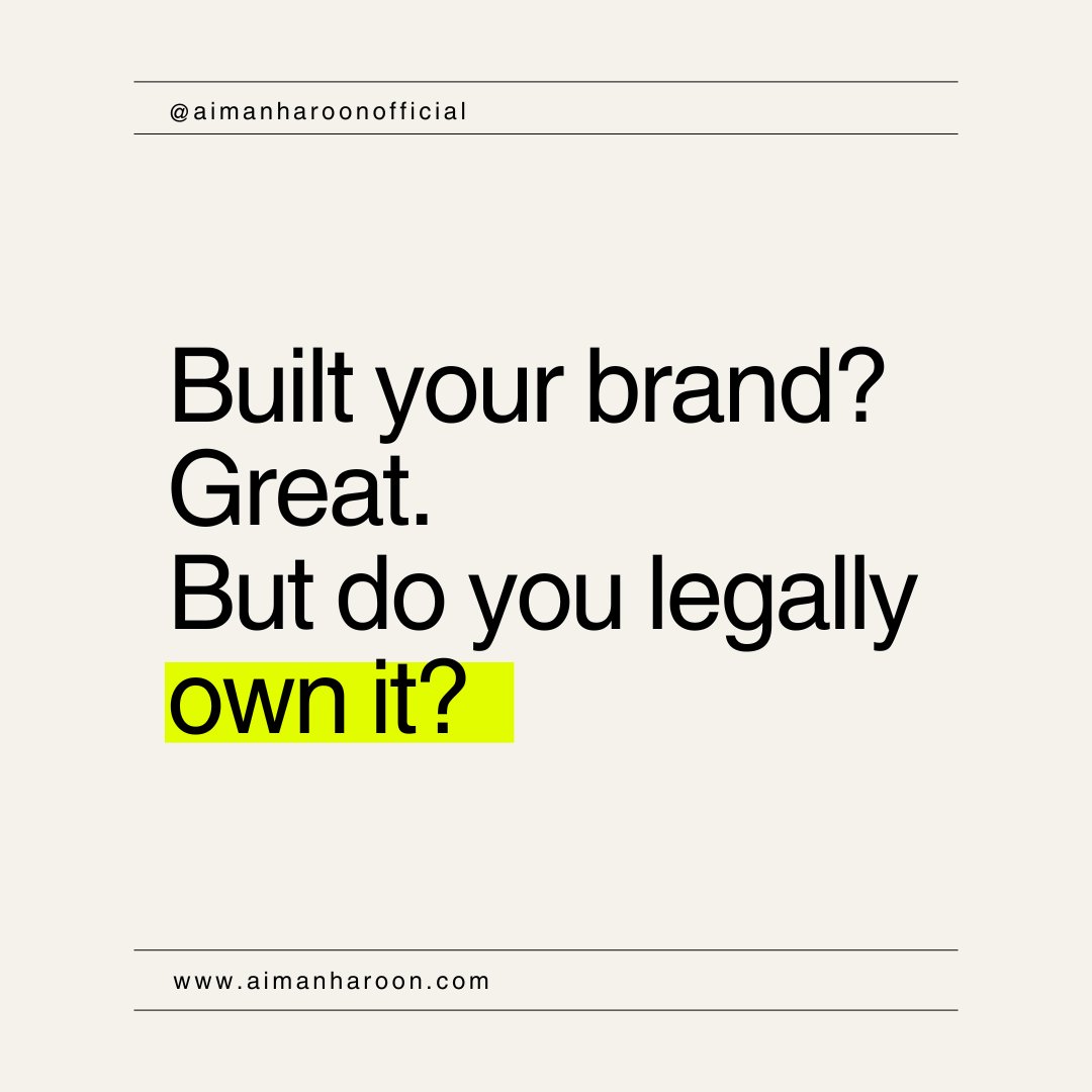 AIMANHAROONN's tweet image. Your brand isn’t protected until it’s trademarked.
And yes someone can register your name before you.
We help eComm founders lock it in early.

 DM “TRADEMARK” to protect what you’re building.

#FBAHelp #TrademarkTips #BrandRegistry #AmazonSellers #EcomSupport #DigitalAssets
