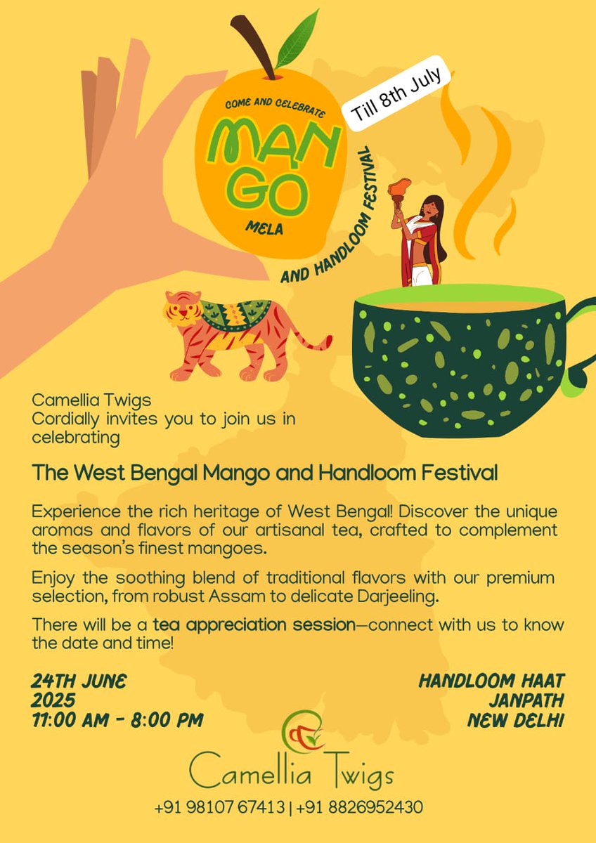 Are you coming???? We have so many amazing tea to offer. #teaduo #tealover #janpath #delhi #mangomela #mangofestival #chaiwala #camelliatwigs