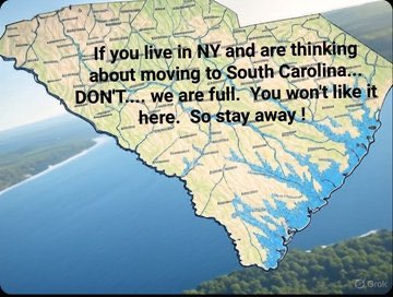 Do not come here!  Repeat...do NOT come here.  We are full... and we all carry guns.
