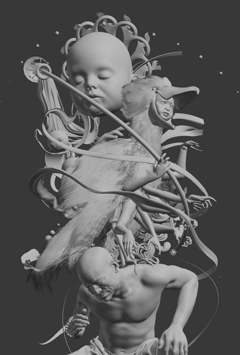 subsensus's tweet image. Workbench vs Render
Lighting = instant drama
#b3d #blender #cyclesrender #sculpt #zbrush #3Dart #characterdesign