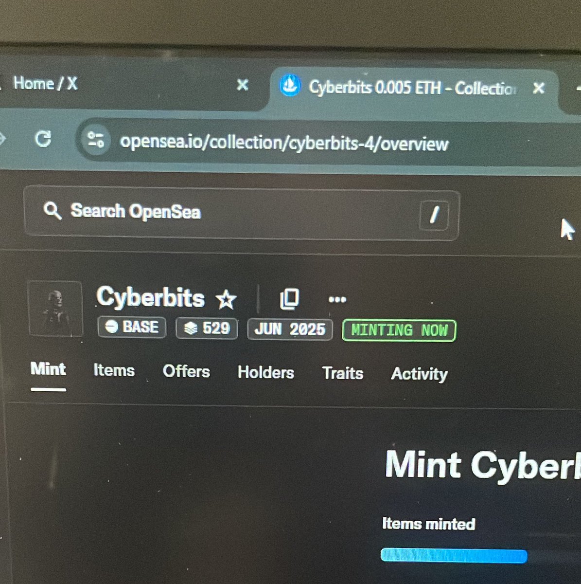 GM, SCAM ALERT. 🚨🚨🚨

THIS IS NOT US.

THE ORIGINAL MINT PAGE ONLY ON <a href="/CyberbitsNFT/">Cyberbits</a> <a href="/glitchesst/">Chesst</a> AND MY POST.

MINT STARTS IN THE NEXT 3 HOURS.