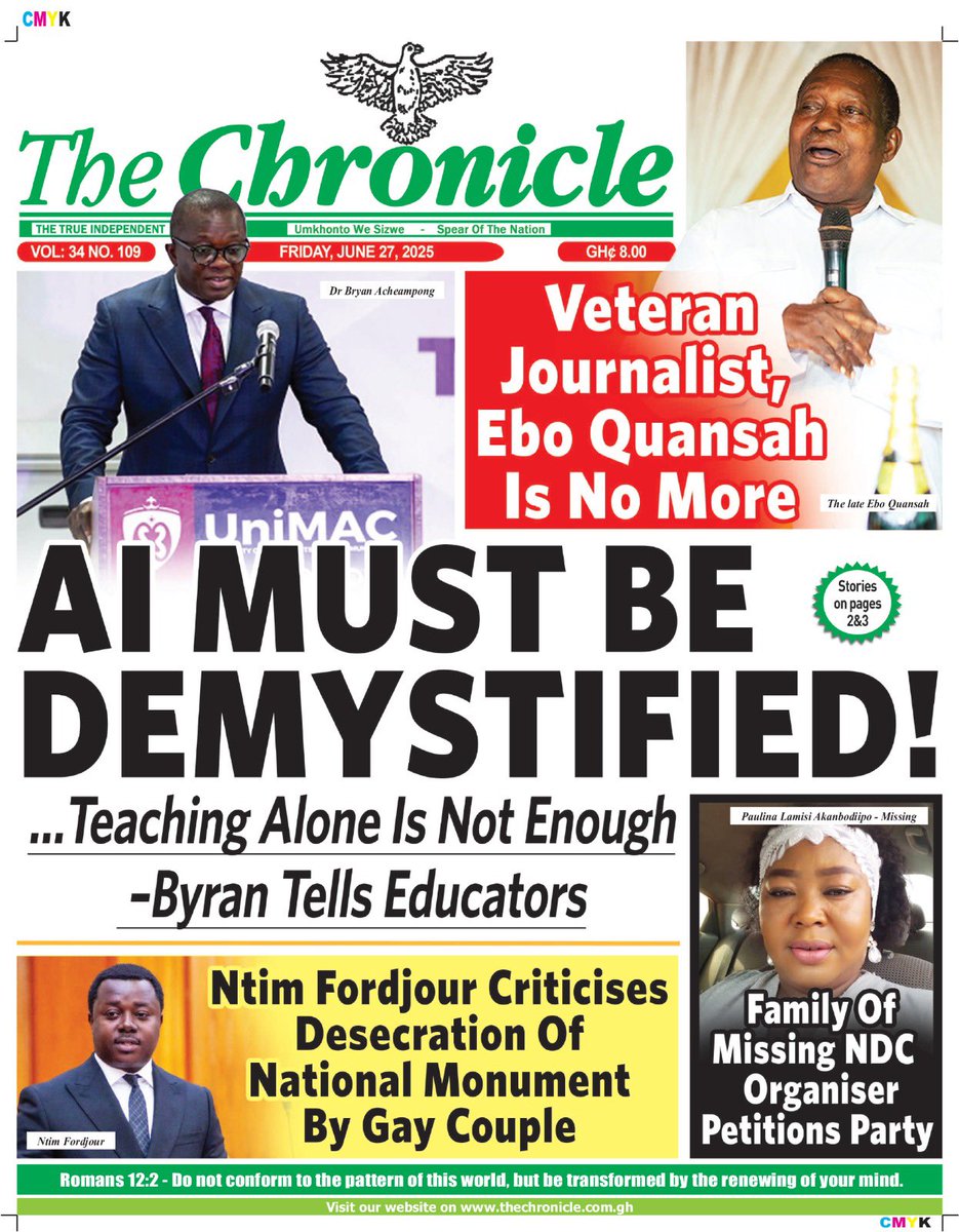 Friday, June 27, 2025

#TheChronicle
 #TheChroniclefrontpage 
#ghanaianchronicle