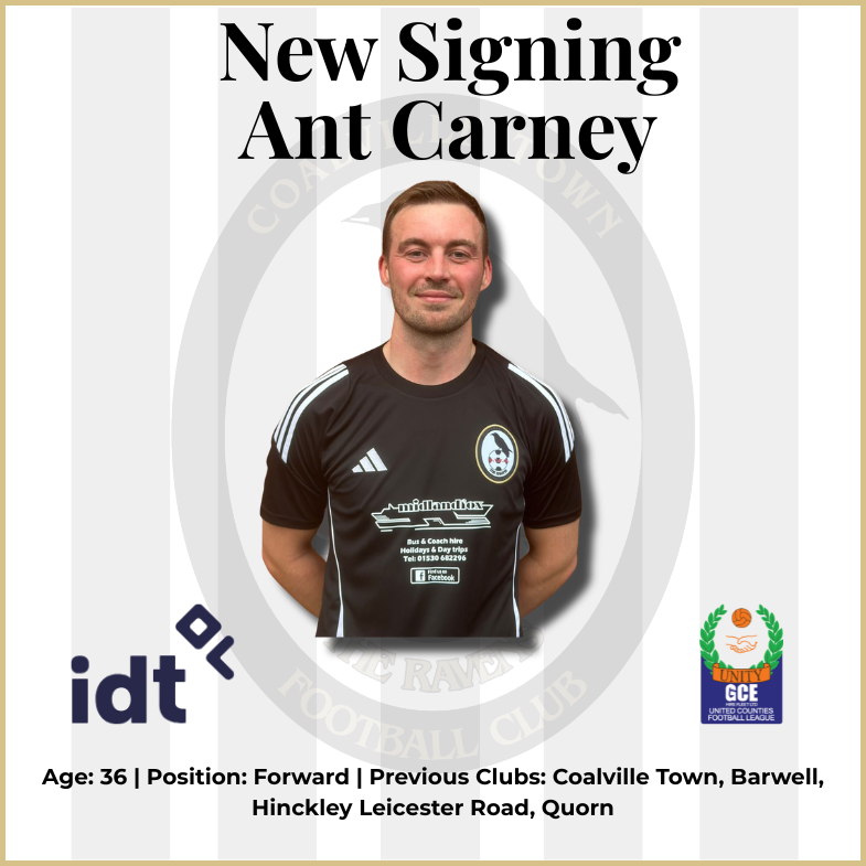 ⚫️⚪️ Signing #3. No introduction needed.

Ant Carney returns to the Ravens, ready to go again in black and white.

Back for one reason. 🎯

👉 Full statement: coalvilletownfc.co.uk/news/club-stat…

📢 Sponsor a player: contact <a href="/CTFC_Commercial/">Coalville Town FC Commercial</a> or email coalville.commercial@gmail.com.