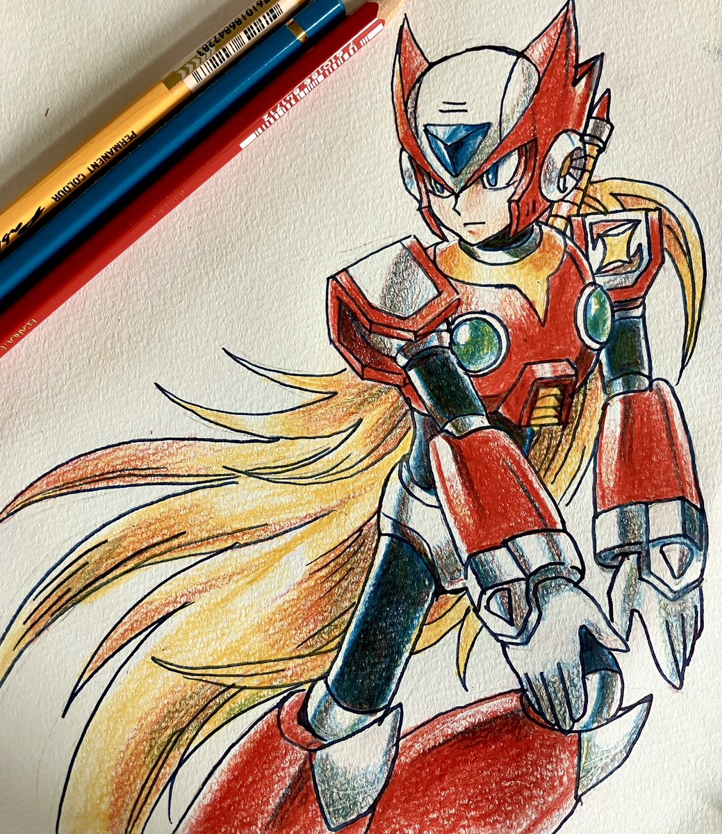 hijiriiyaa's tweet image. #落書き #fanart #アナログイラスト #色鉛筆イラスト #ガラスペン #krita
カランダッシュパブロという色鉛筆。
一本カラーインクひと瓶くらいのお値段するので3色しか買えなかった
🟥🟦🟡三色だけで色塗ってみたZERO