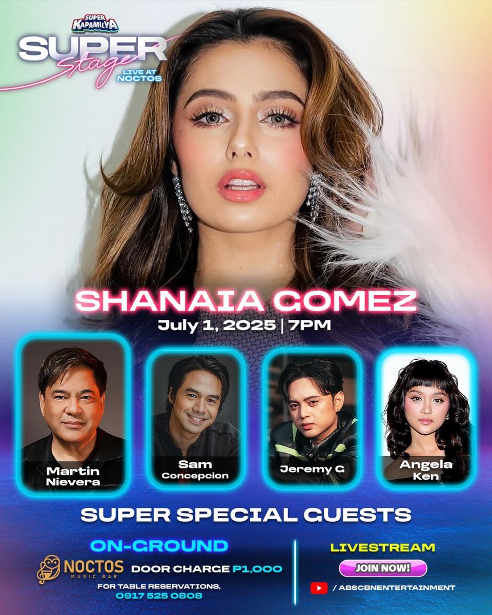 ShanaticsOFC's tweet photo. Shanaia is hitting the stage this July 1—and she’s bringing some incredible special guests 🔥✨ Get ready for a night you won’t forget.

#ShanaiaGomez #ShanaiaOnSuperStage #SuperKapamilya #SuperStage https://t.co/7kDIiGcZNo