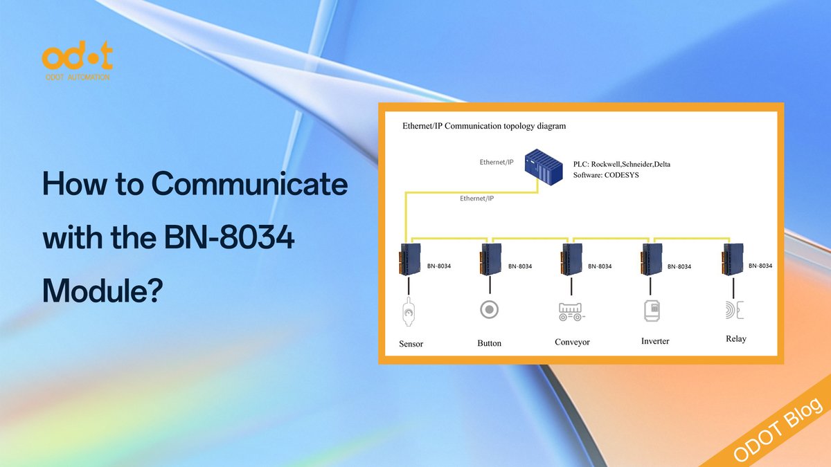 Odotautomation's tweet image. 💡 How does ODOT’s hot-selling BN-8034 EtherNet/IP module communicate with Rockwell PLCs?

In our latest tech blog, we walk you through the full setup process.

📖 Read the step-by-step guide now: bit.ly/45D0kNI #ODOT #EtherNetIP #RockwellAutomation #IndustrialNetworking