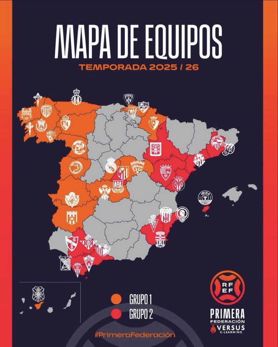 Emmanuel Ramiro (@emmanuelrf) on Twitter photo #OFICIAL
Se impuso la Candidatura ESTE-OESTE en
#1RFEF
El <a href="/deporguada/">C.D. Guadalajara 🟣⚪️</a> consigue una 'victoria' al evitar a equipos andaluces y del levante (valencianos y murcianos).
SÍ va de la mano con el <a href="/CFTalavera/">CF Talavera de la Reina 🏺</a> y habrá derbi.
Mucho desplazamiento a Galicia y 2 descendidos de 2ªDiv. #OFICIAL
Se impuso la Candidatura ESTE-OESTE en
#1RFEF
El <a href="/deporguada/">C.D. Guadalajara 🟣⚪️</a> consigue una 'victoria' al evitar a equipos andaluces y del levante (valencianos y murcianos).
SÍ va de la mano con el <a href="/CFTalavera/">CF Talavera de la Reina 🏺</a> y habrá derbi.
Mucho desplazamiento a Galicia y 2 descendidos de 2ªDiv.
