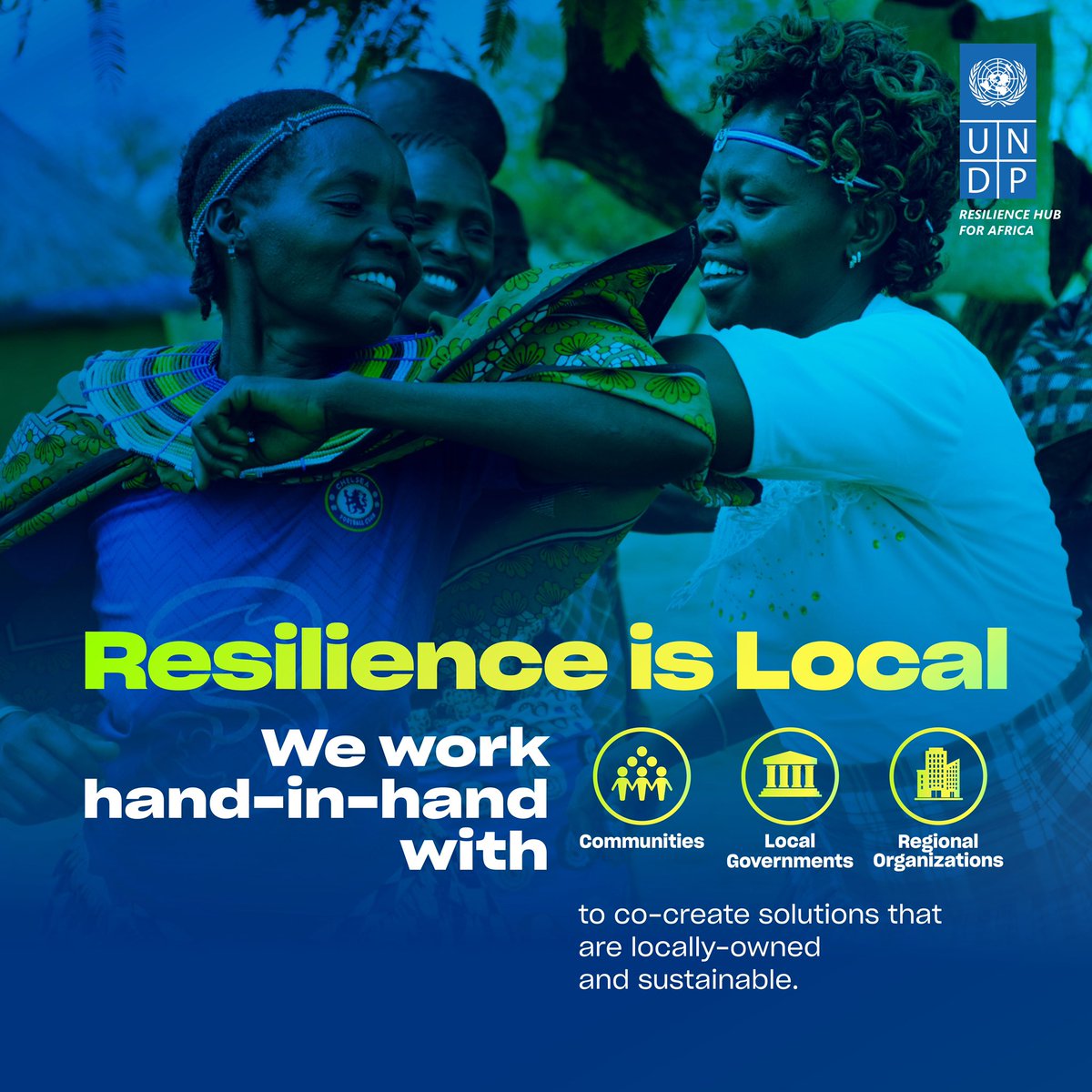 UNDPResilience's tweet image. Resilience is local. 🌍
The UNDP Resilience Hub for Africa work hand-in-hand with communities, local governments & regional bodies to co-create solutions that are owned, inclusive & sustainable.
Because true impact starts from the ground up.
#ResilientAfrica