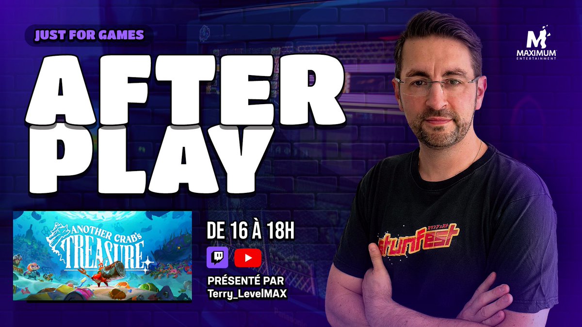 Terry_LevelMAX's tweet photo. RDV à 16h sur la chaine @MaxEnt_FR pour un #AfterPlay sur #anothercrabstreasure ET présentation du planning de la semaine prochaine !!
Twitch : https://t.co/IhgwNkeDGl
Youtube : https://t.co/BDN9H2XvCz https://t.co/TEg2zGBdDK