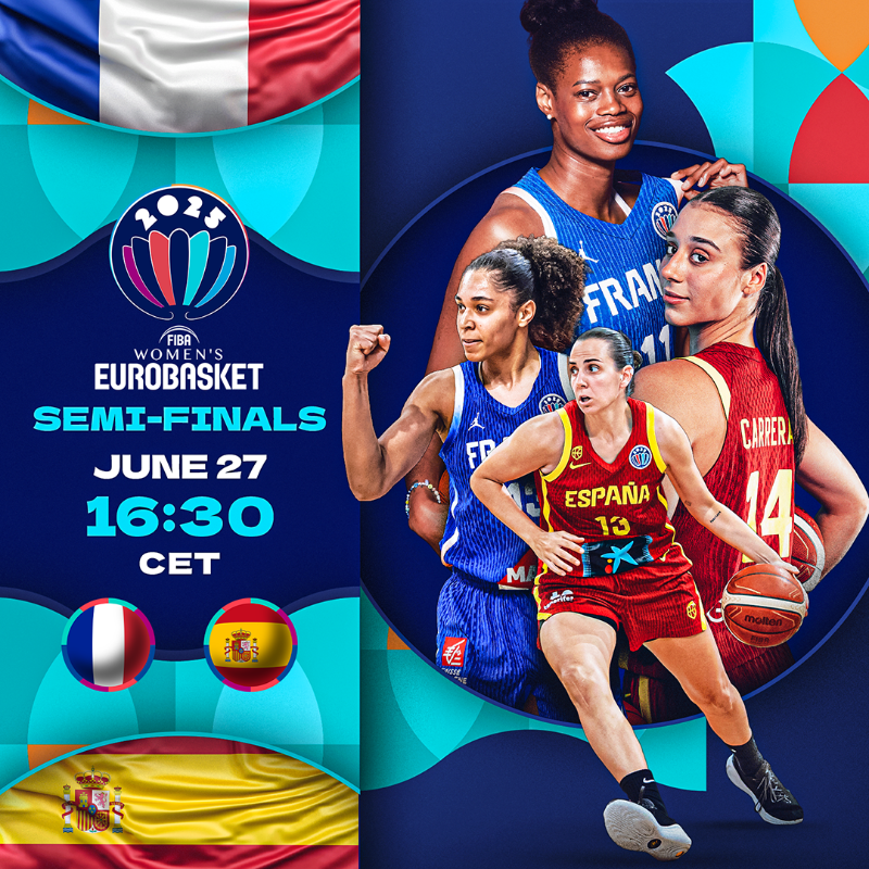 EuroBasketWomen's tweet photo. Historic rivalry. High stakes. One ticket to the Final. 🎟

@FRABasketball and @BaloncestoESP meet 𝑜𝓃𝒸𝑒 𝒶𝑔𝒶𝒾𝓃 - who will come out on top in this #EuroBasketWomen Semi-Final? 🤔

🔽 Check out the preview &amp; VOTE!