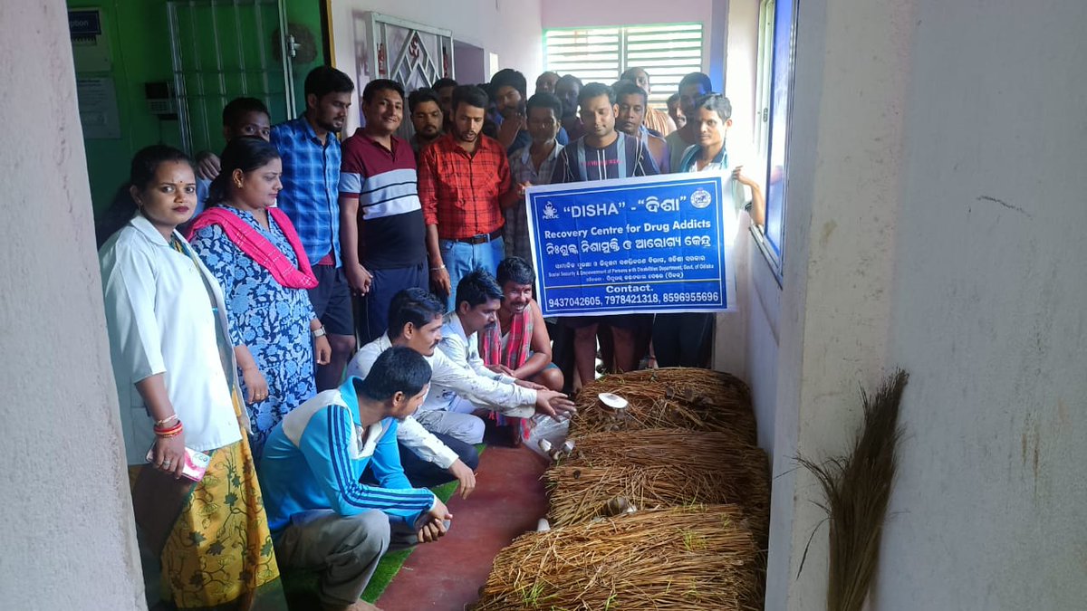 Vocational training on mushroom cultivation is being provided to the inmates at PECUC DISHA Recovery Center, Cuttack. Today, they are harvesting the mushrooms."