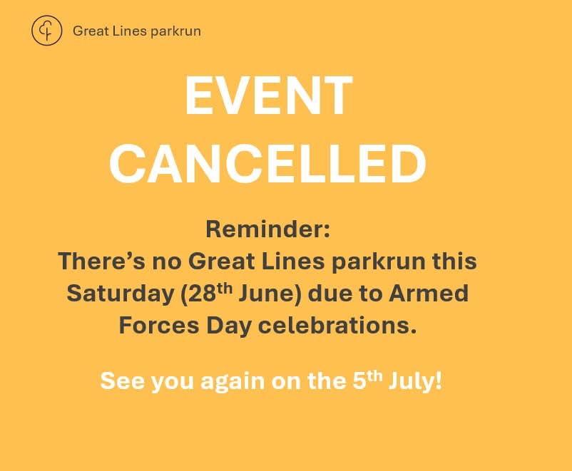 Reminder. A great opportunity to visit one of our nearby parkruns! 😃