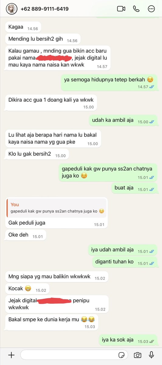 ethere4lwhisper's tweet image. update dari temenku guys penipu gestun dia lebih galak WKWK ngancem mau buat akun baru pake nama temenku @zlnaisa mampir guys spam aja orang jahat #zonauang #gestun #paylater #pinpri
