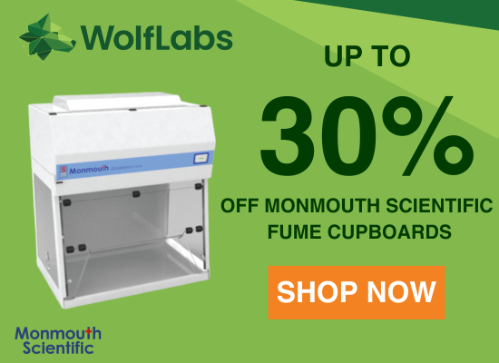 wolflabsuk's tweet image. Save up to 30% on Monmouth Scientific Recirculating Fume Cupboards!
Reliable. Efficient. Perfect for labs that need clean air without ducting. Monmouth Scientific — quality you can trust!
SHOP NOW - wolflabs.co.uk/laboratory-equ…