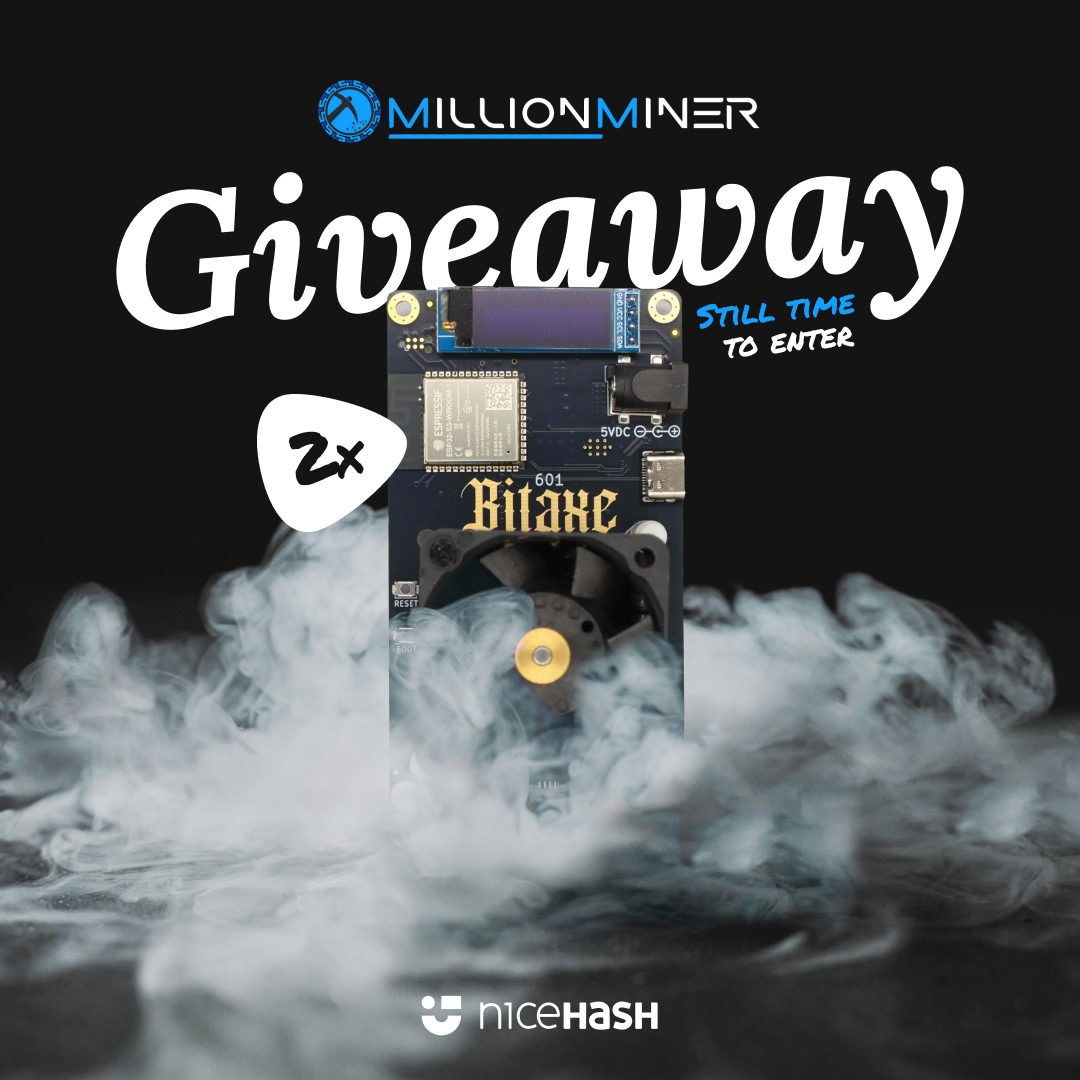 NiceHashMining's tweet image. Still time to enter our Giveaway! 🎉

2 lucky winners will each receive a Bitaxe Gamma 601 miner – thanks to MillionMiner and NiceHash!

To enter:
✔️ Follow @millionminercom 
✔️ Follow @NiceHashMining 
✔️ Like, comment &amp;amp; repost
✔️ Enter through Gleam: gleam.io/uqAHl/bitaxe-g…