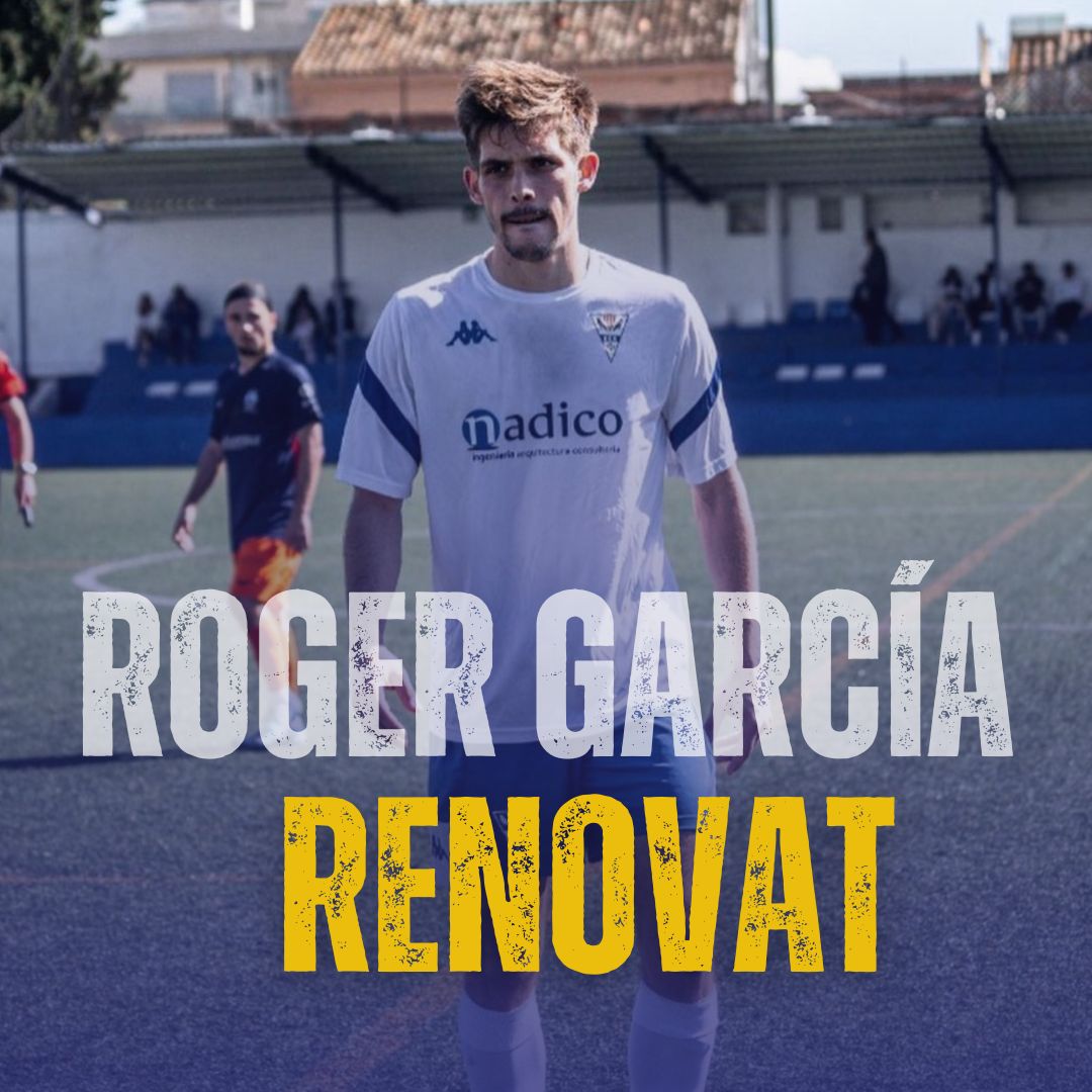 ecgranollers's tweet photo. El nostre amor comença a ser incondicional😍

👉El capità Roger García seguirà una temporada més amb nosaltres. 👏

Sumarà la seva cinquena temporada al club⚽️

#BategaEsportClub💙 https://t.co/yOqXQd9lgl