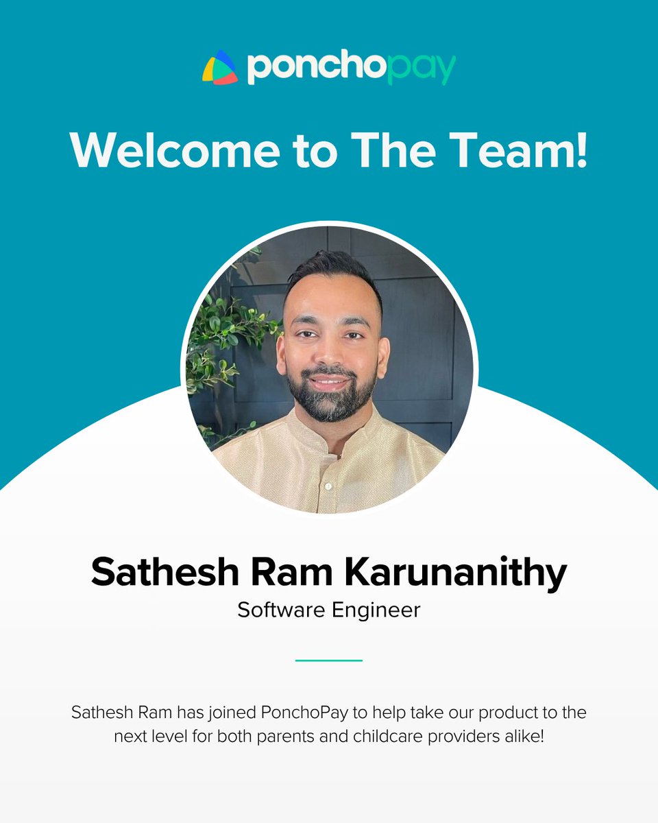 A big welcome to the newest member of the PonchoPay Team, Sathesh Ram 👋 

As an experienced Software Engineer, Sathesh Ram brings valuable expertise as we continue building the next generation of our product, serving millions of parents across the country!