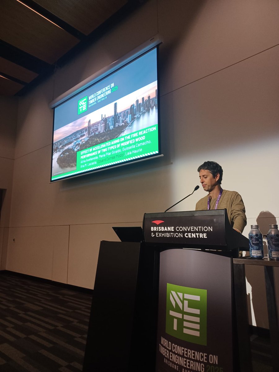 #INCAFUST participates at the #WCTE2025 World Conference on Timber Engineering in 🇦🇺 w talks on:

🔥Effect of accelerated aging on the fire-reaction performance of two types of modified wood 

🪵Bending strength of cross-nail-laminated timber assembly with wooden nails