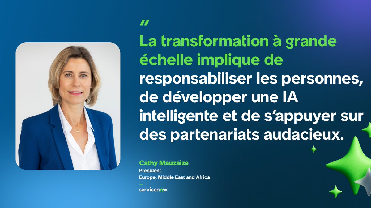 Cathy Mauzaize, Présidente de la région EMEA chez ServiceNow, analyse la façon dont les opérateurs télécoms mettent à l'échelle l'IA, forgent des partenariats audacieux et se transforment de telco à techco pour être leader dans ce secteur crucial. 🚀 spr.ly/60154gDxF