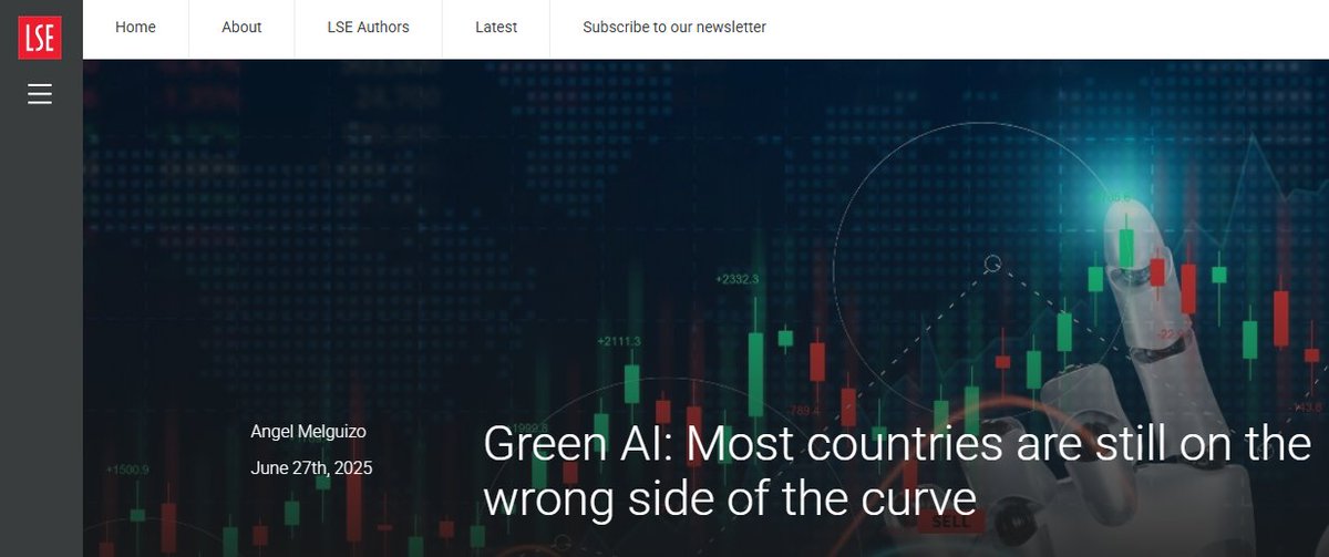 Can #AI turn green?

Most countries are still on the wrong side of the curve (and would stay there for long unless action is taken)

Angel Melguizo <a href="/argiagte/">argia</a> and <a href="/OxfordTMCD/">TIDE centre, University of Oxford</a> for <a href="/LSEforBusiness/">LSE Business Review</a>