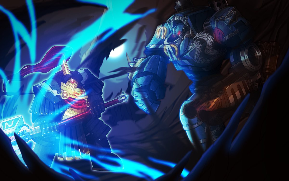 Sup everyone ! Got a new commission of Ariq Khan, my White Scars praetor, battling the Alpha Legion contemptor dreadnought Alecto during the iconic battle of Chondax ! Many thanks to <a href="/B2K1475/">B2K(commissions closed)</a>, who did an amazing job with it (go comm them they rock) ! Hope y'all enjoy it !