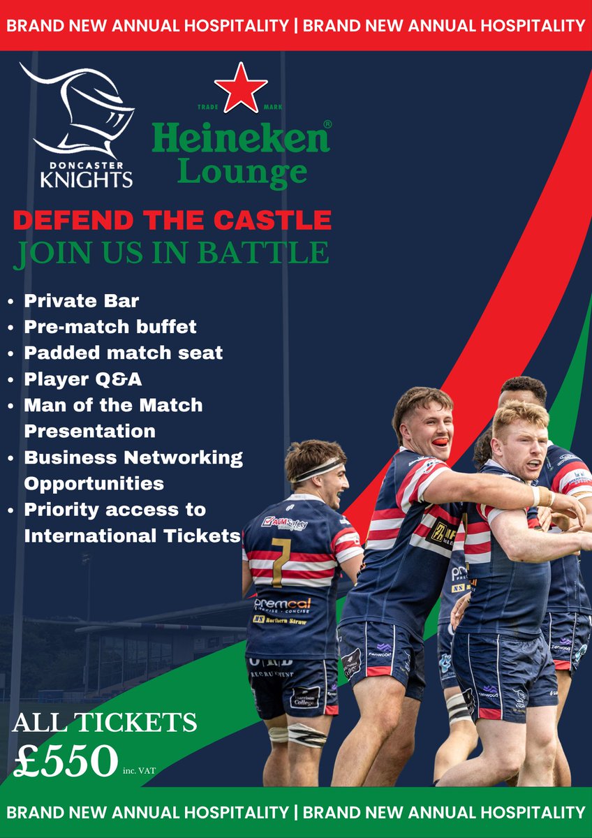 Doncaster Knights ๐ (@doncasterknight) on Twitter photo ๐๐๐ฏ๐ ๐ฒ๐จ๐ฎ ๐ฌ๐๐๐ง ๐จ๐ฎ๐ซ ๐๐ซ๐๐ง๐ ๐ง๐๐ฐ ๐๐๐ข๐ง๐๐ค๐๐ง ๐๐จ๐ฎ๐ง๐ ๐?๐ป
New to 2025/26, offering a relaxed hospitality lounge with a delicious pre match meal, player Q&A, private bar & the best views in the house - this provides the perfect opportunity to relax but ๐๐๐ฏ๐ ๐ฒ๐จ๐ฎ ๐ฌ๐๐๐ง ๐จ๐ฎ๐ซ ๐๐ซ๐๐ง๐ ๐ง๐๐ฐ ๐๐๐ข๐ง๐๐ค๐๐ง ๐๐จ๐ฎ๐ง๐ ๐?๐ป
New to 2025/26, offering a relaxed hospitality lounge with a delicious pre match meal, player Q&A, private bar & the best views in the house - this provides the perfect opportunity to relax but