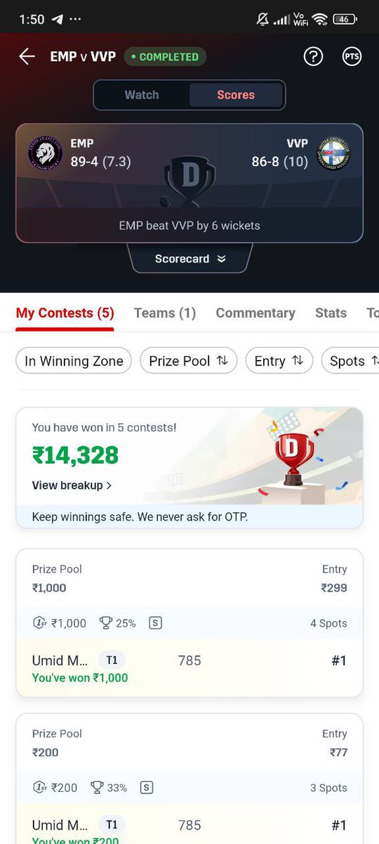 CRICEXPERTAMIT's tweet photo. Today’s 1st T10 onesided 🔥

#ECST10 #dream11 https://t.co/uoq4LU2CA3