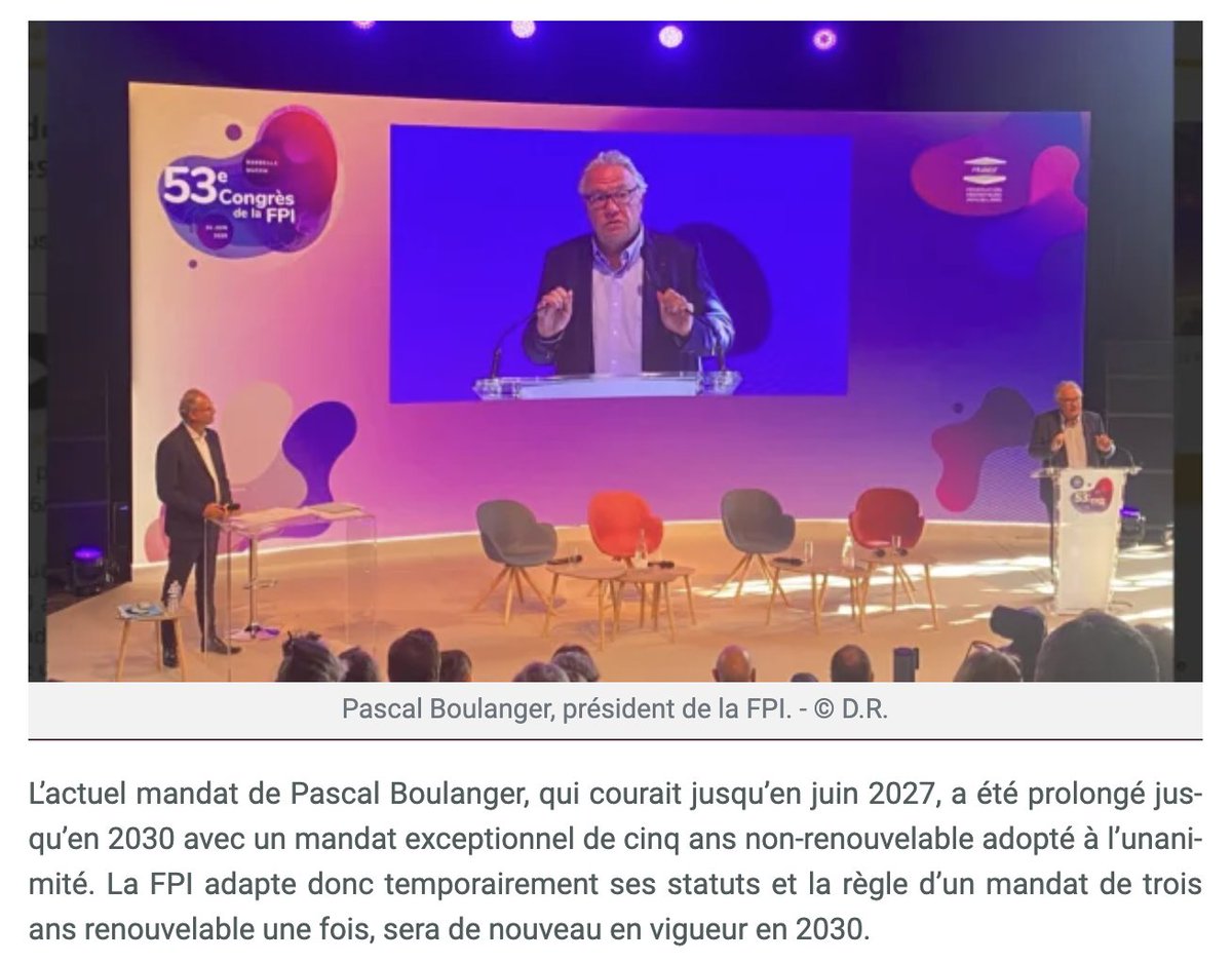 IMMOMATIN's tweet image. 👑 Pascal Boulanger est reconduit à la présidence de la @fpi_fr pour un mandat de 5 ans lors d’une Assemblée générale extraordinaire tenue le 24 juin 2025 en marge du 53e congrès de la FPI à Marseille (Bouches-du-Rhône) ➡️ buff.ly/lnfBdIe
#immobilier #immobilierneuf