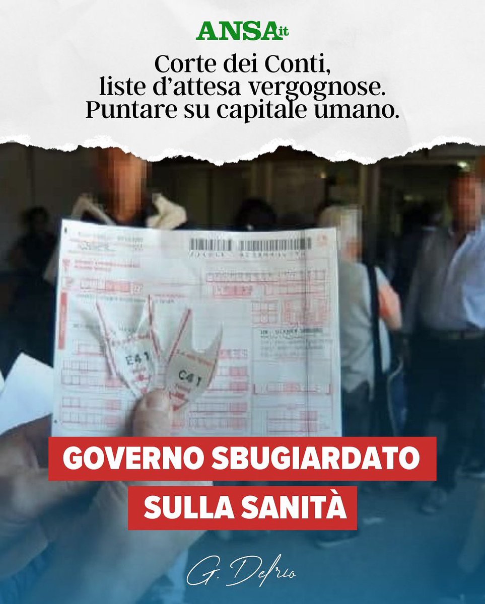 A un anno da decreto su #listeattesa, la realtà smentisce le promesse. La #CortedeiConti parla di un fenomeno “vergognoso” e chiede più risorse e attenzione al capitale umano. Milioni di italiani rinunciano alle cure ed è inaccettabile. #Meloni smetta con la propaganda e agisca!