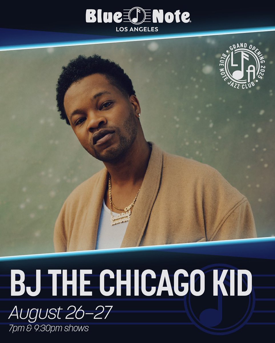 BJTHECHICAGOKID's tweet image. So honored to be called to help celebrate the opening of @bluenotelosangeles this most definitely bout to be special. Tickets on sale NOW!!! Get’em asap. See you there. #love
