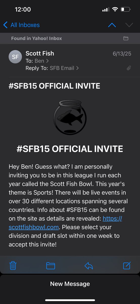 Ben C (@theextrapointff) on Twitter photo Got my invite back in to #SFB15! Much love to <a href="/ScottFish24/">Scott Fish</a> and everyone involved in this event each year. The way you’ve grown SFB and the way it impacts so many in a positive way is incredible. Always a privilege to get an invite!! Got my invite back in to #SFB15! Much love to <a href="/ScottFish24/">Scott Fish</a> and everyone involved in this event each year. The way you’ve grown SFB and the way it impacts so many in a positive way is incredible. Always a privilege to get an invite!!