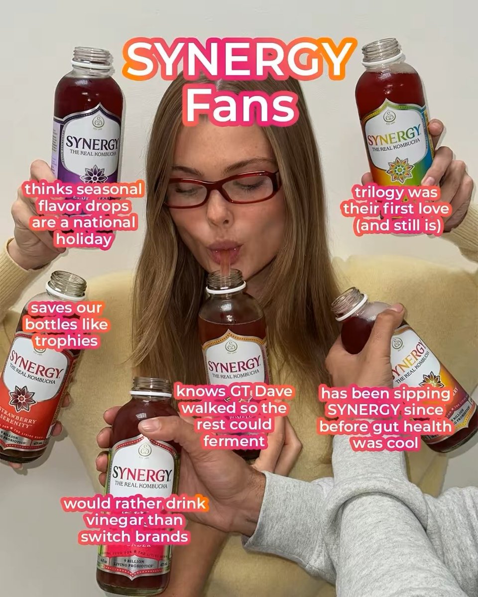 not all kombucha is created equal... and neither are the fans 😌🫧

slide 1: what makes SYNERGY different
slide 2: what makes *you* different