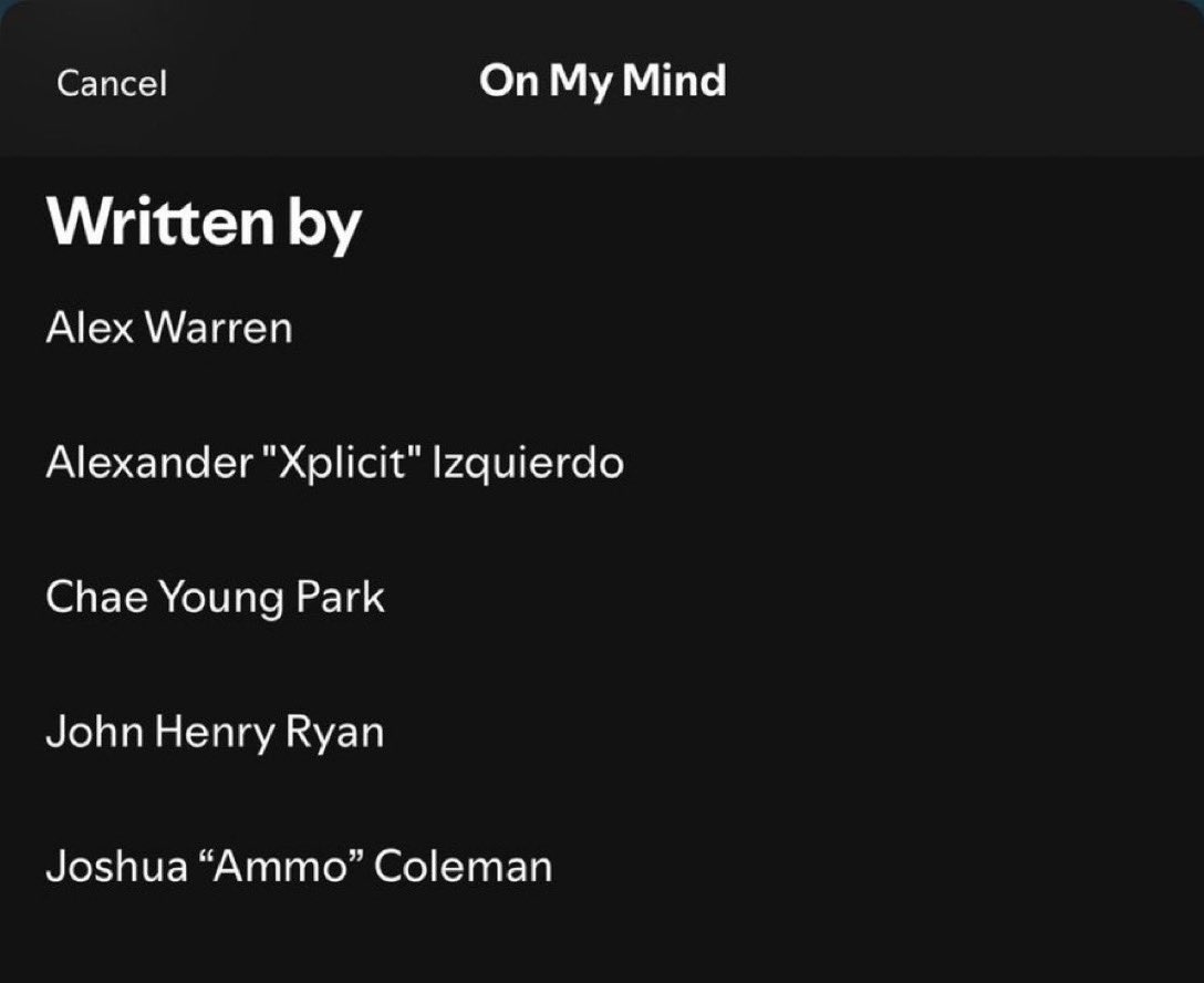 being in the credits of her ENTIRE DISCOGRAPHY is actually really crazy.