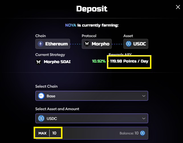 kimbunyu's tweet image. NOYA 포인트 - TVL 반비례 지급?

0⃣ 요약
- 예치, 본딩 포인트는 TVL에 반비례할 가능성이 있다
- TVL이 크게 증가하고 있어 야핑의 중요도가 계속 올라갈 것

1⃣ NOYA의 포인트 제도

@NetworkNoya 는 유저가 Vault에 Deposit 혹은 Bond를 하면 예치금액에 비례하여 포인트를 줍니다.

지금도 예치를…