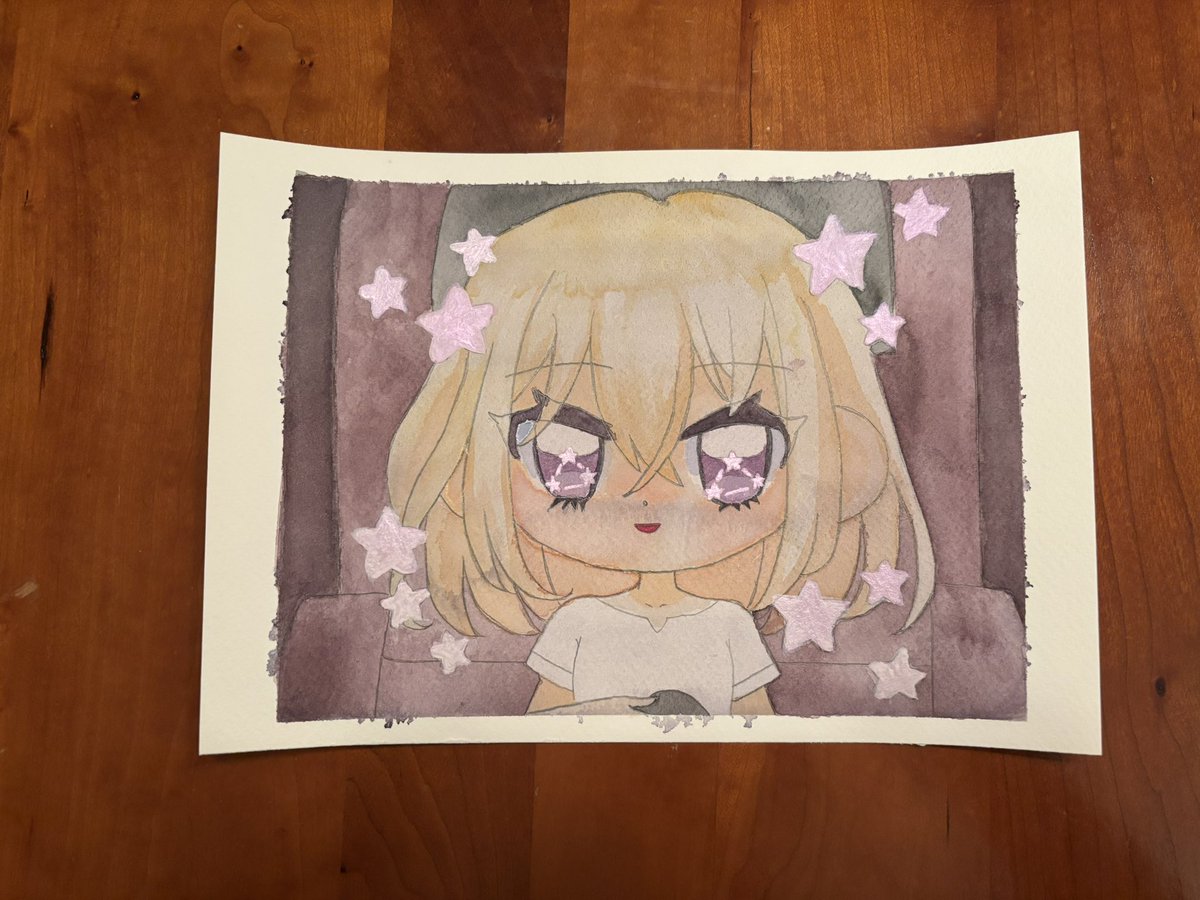 I did a painting for uika’s b-day. I’ll post a better photo tomorrow when the lighting is good!