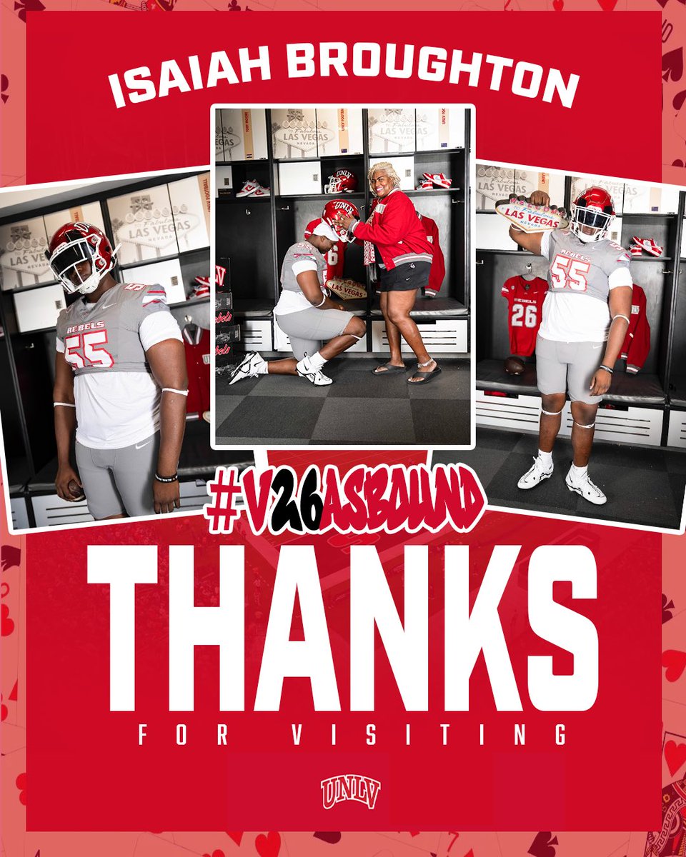 <a href="/IsaiahBrought10/">Isaiah Broughton 3⭐️⭐️⭐️2026</a> <a href="/unlvfootball/">UNLV Football</a> <a href="/CoachDanMullen/">Dan Mullen</a> <a href="/CoachCooperUNLV/">Coach Hunkie Cooper</a> <a href="/coachqganther/">Quinton Ganther</a> <a href="/CoachLogo/">Ricky Logo</a> <a href="/coachkwag/">Keith Wagner</a> <a href="/justinallen_13/">Justin Allen</a> <a href="/MikeRoach247/">Mike Roach</a> <a href="/samspiegs/">Sam Spiegelman</a> <a href="/WillTurboff/">Will Turboff</a>