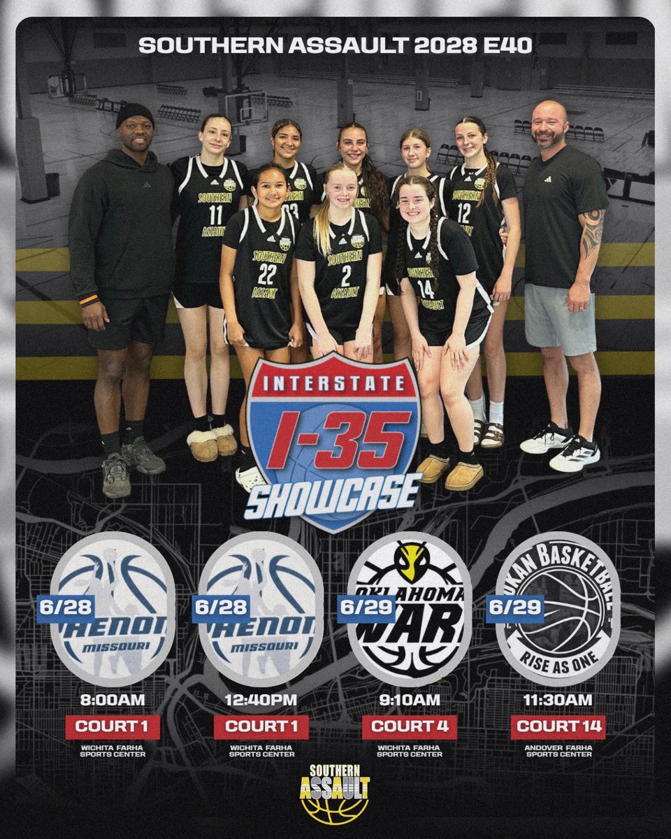 Ready to play and compete this weekend! Come check us out!
<a href="/lexdesir/">Lex Desir</a> <a href="/SoAssaultGBB/">Southern Assault Girls Basketball</a> <a href="/I35Showcase_GBB/">I-35 Showcase GBB</a> <a href="/PGHOklahoma/">Prep Girls Hoops Oklahoma</a> <a href="/coachjvick1/">Coachjvick (new)</a> <a href="/hmesser1323/">Coach Heidi Messer</a> <a href="/TaneishaAeschl1/">Coach Aeschleman</a> <a href="/Coach_Ferg/">Keith Ferguson</a> <a href="/CoachJThompson0/">Jaylen Thompson</a> <a href="/CoachFritzyyy/">Coach Kelby Fritz</a> <a href="/ADPittState/">Amanda Davied</a> <a href="/coffeyvillewbb/">Coffeyville CC Women's Basketball</a> <a href="/LukeScheidecker/">LukeScheidecker</a>