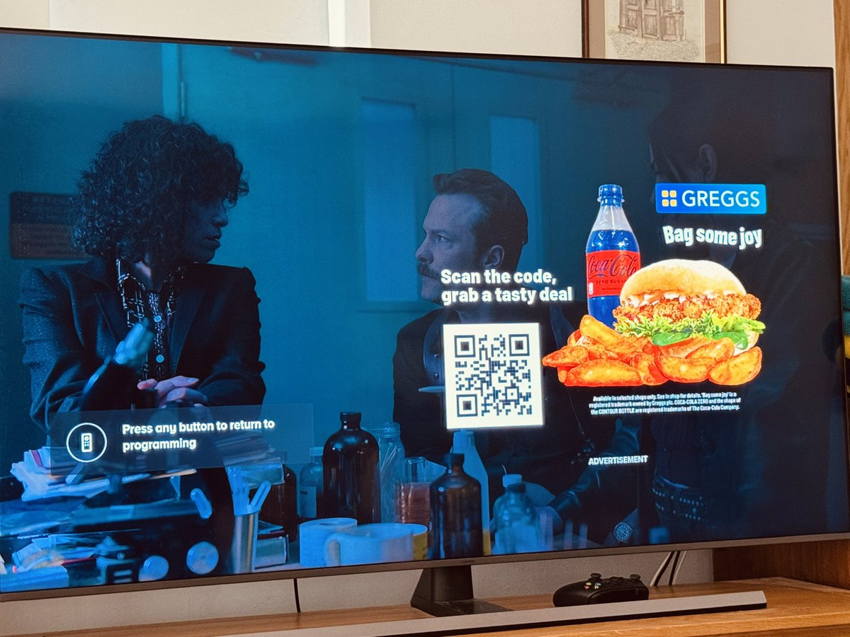 Interesting that companies have found a way round customers not watching adverts on streaming platforms. This popped up when I paused the TV. Great for starter discussions on marketing and impact of technology. #marketing #technology #Advertising #Advertisment #Streaming