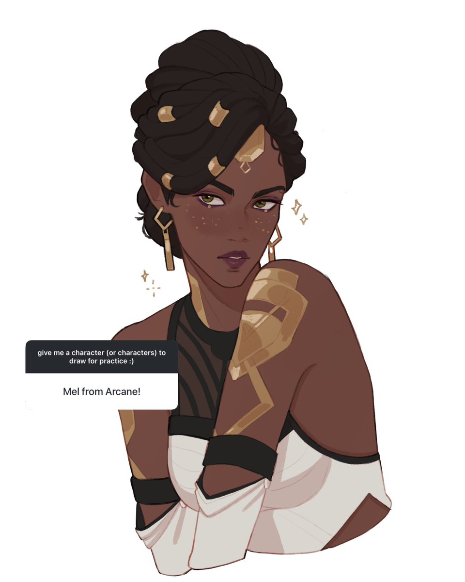 i asked my followers (on ig) to give me a random character to draw for practice: 

(part 2/?) mel from arcane #Arcane