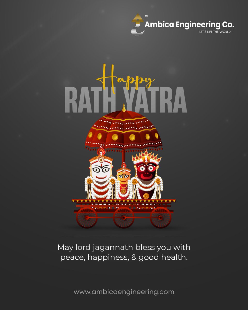With every step of the yatra,
may your heart draw closer to peace and purpose.

#AmbicaEngineering #JaiJagannath #HappyRathYatra #RathYatraWishes #PuriJagannath #Jagannath #JagannathTemple #RathYatra2025 #RathYatra #Puri #DivineJourney #Ahmedabad #India
