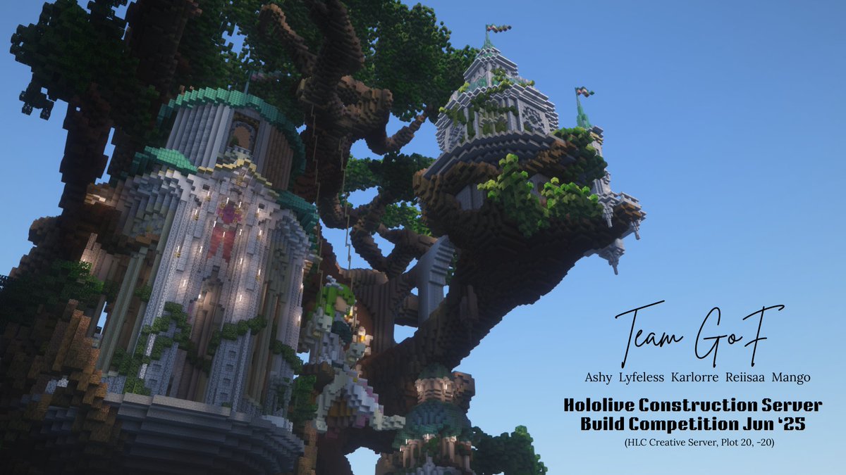 HoloConsMC's tweet photo. ⛏️Build Contest Results!

After a week of voting these are the results: 

🥇Team GOF's Fauna themed castle
🥈Tman's Suisei themed castle
🥉UNCOOLGUY's Marine themed pirate castle

Thank you to everyone who participated and voted
See the thead for more!
#Minecraft #hololive https://t.co/tbbeS4Cxhk