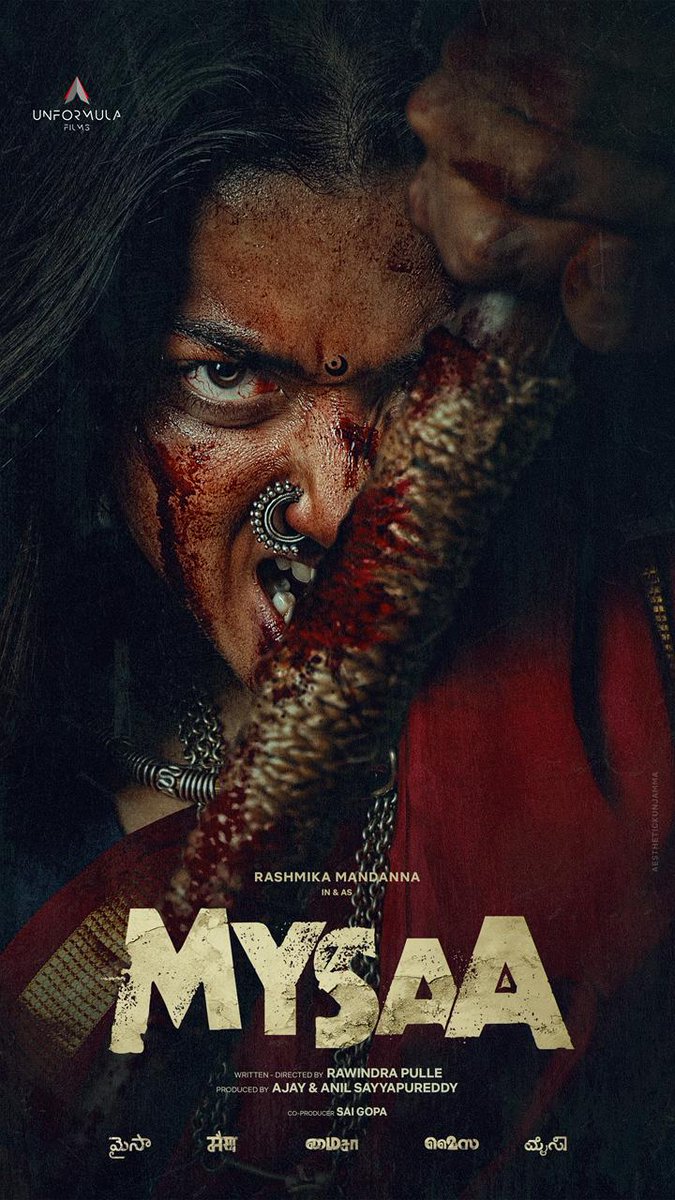 Sunayana Suresh (@sunayanasuresh) on Twitter photo Whoa! <a href="/iamRashmika/">Rashmika Mandanna</a> that's a killer look, quite literally! Look forward to seeing you in this avatar
#Mysaa #RashmikaMandanna Whoa! <a href="/iamRashmika/">Rashmika Mandanna</a> that's a killer look, quite literally! Look forward to seeing you in this avatar
#Mysaa #RashmikaMandanna