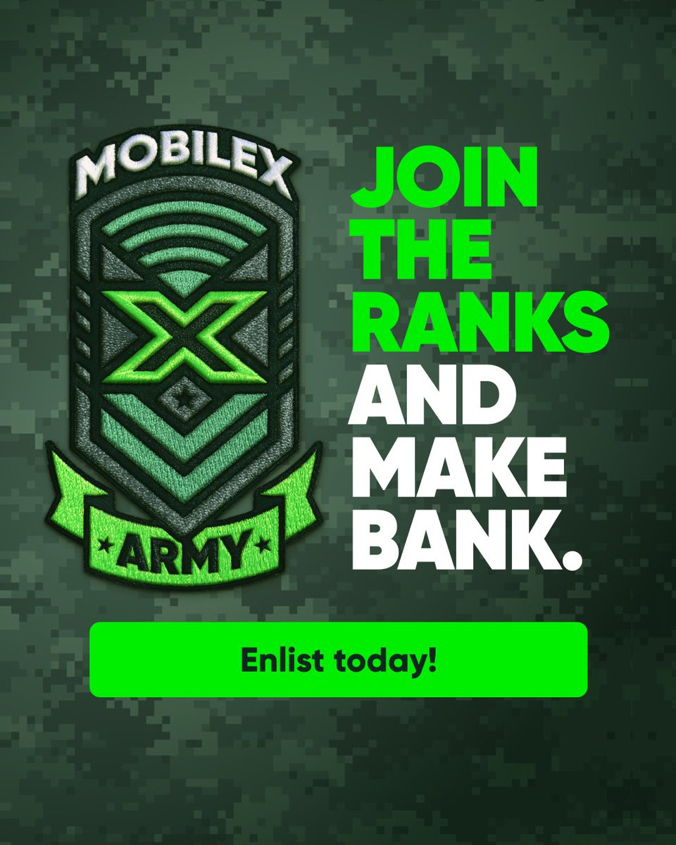 Join the MobileX Army today! Tap “Join MobileX Army” in the app or head to mobilexarmy.com to enlist today! Recruit your family, your friends—basically anyone and everyone to the MobileX movement and start earning! #MobileXArmy