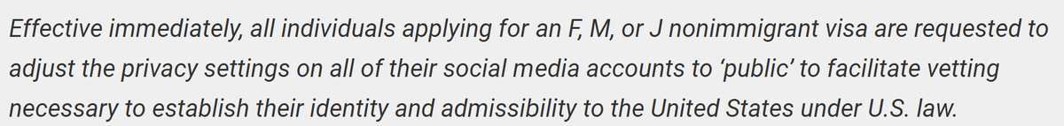 Notes from across the pond. US Embassy in Romania has posted this. Now evaluation of your social media is part of getting a US Visa.